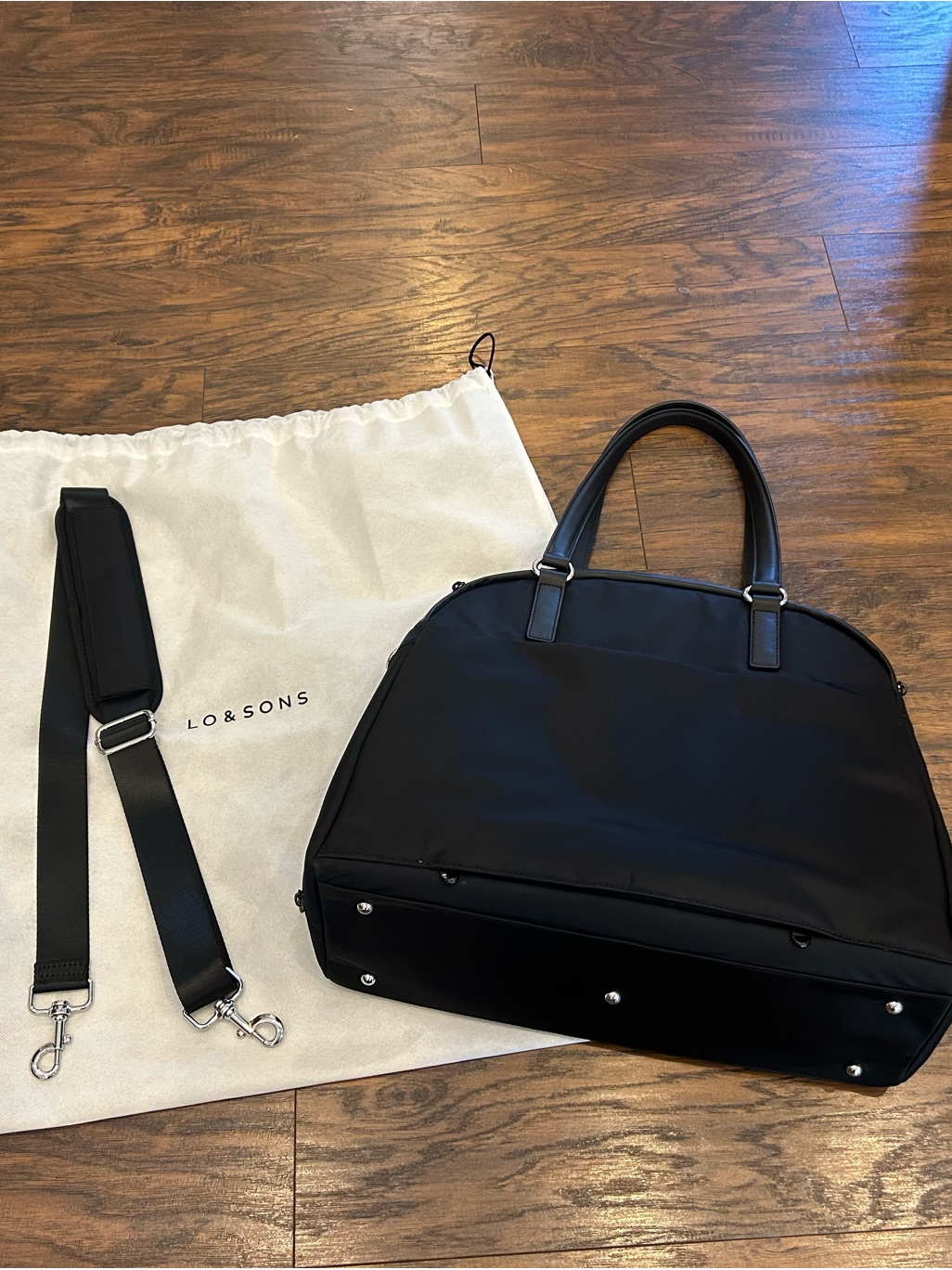 Lo & Sons O. G. 2 Laptop Bag Black Travel Duffel Purse Carryon Gym Shoulder